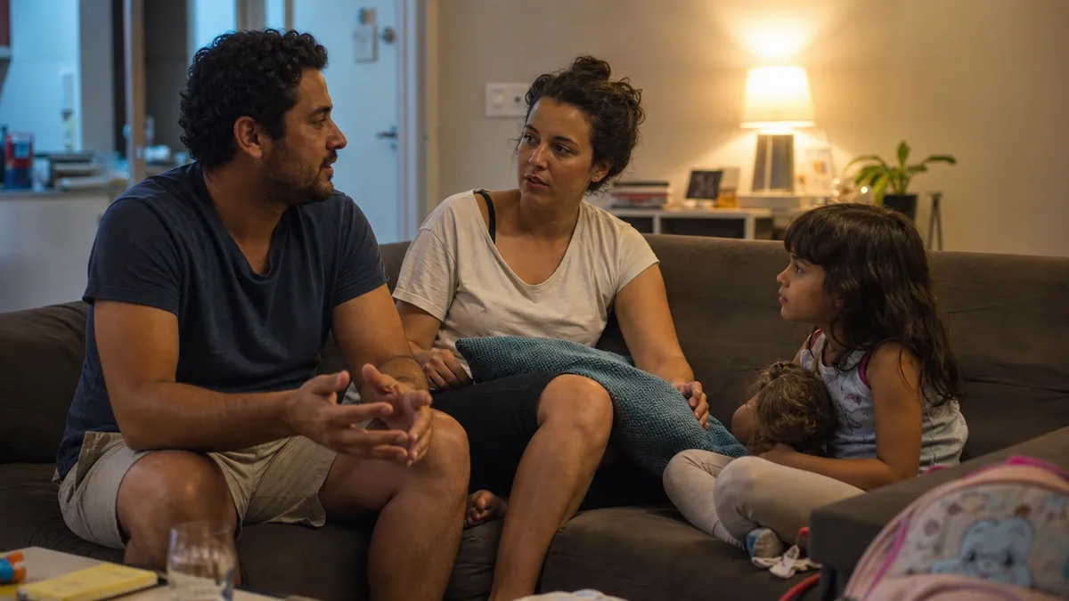 Colaborador com família em momento cotidiano em casa.