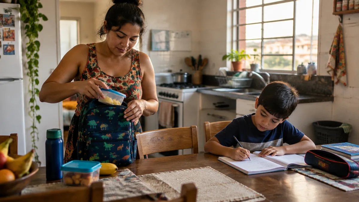 Rotina de pai e mãe solo com filho.
