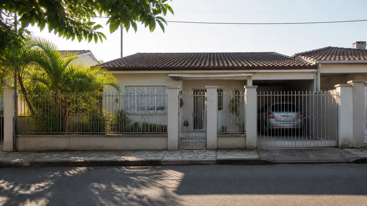 Fachada/residência em luz natural calma ou pessoa em sala organizada.