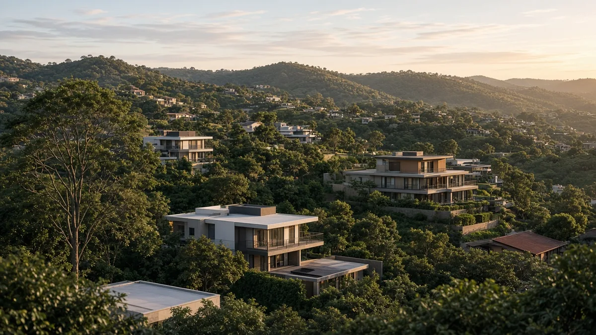 Residencial em terreno com desnível típico da região de Belo Horizonte e Nova Lima.