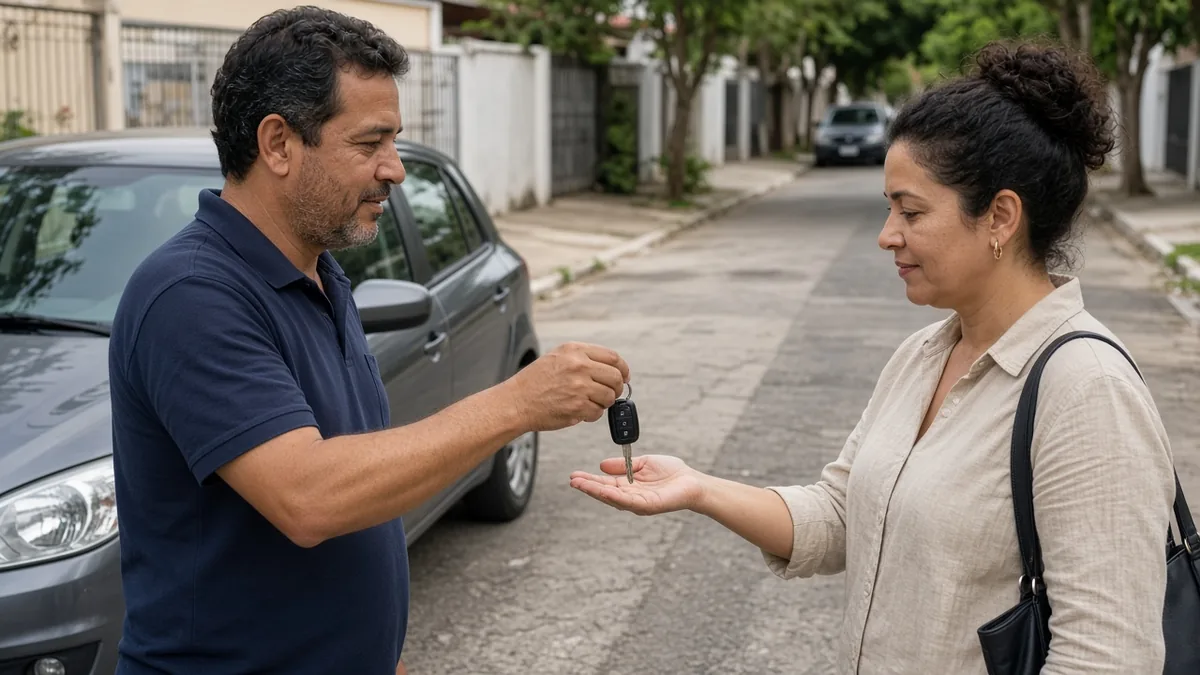 Troca de chave / avaliação de carro usado no cotidiano.
